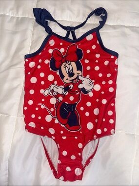 Disney Red & Navy Minnie Mouse Polka Dot Swimsuit